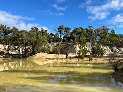 Photo of Australian clay pit on a sunny day.
