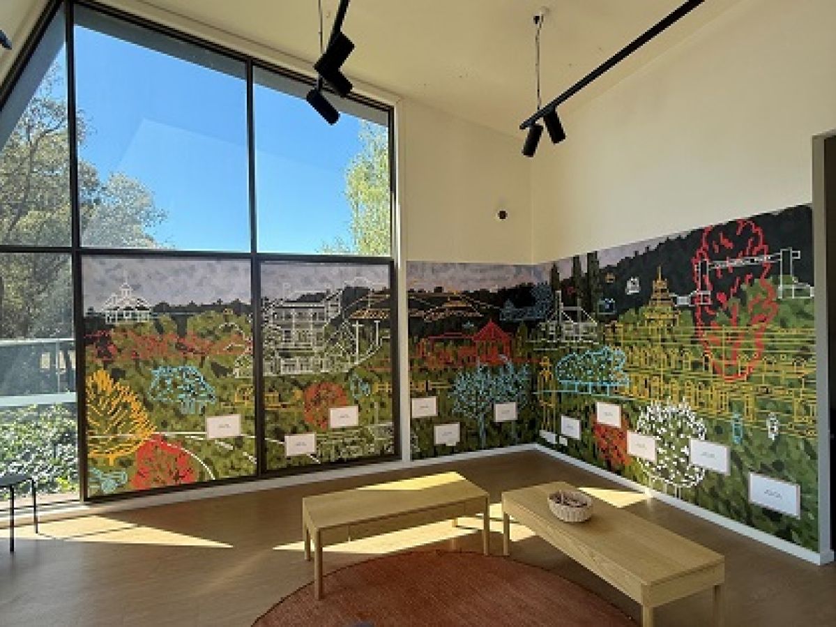 RACV Goldfields ArtHouse gallery showcasing artwork from My Creswick Sketchbook exhibition on the walls.