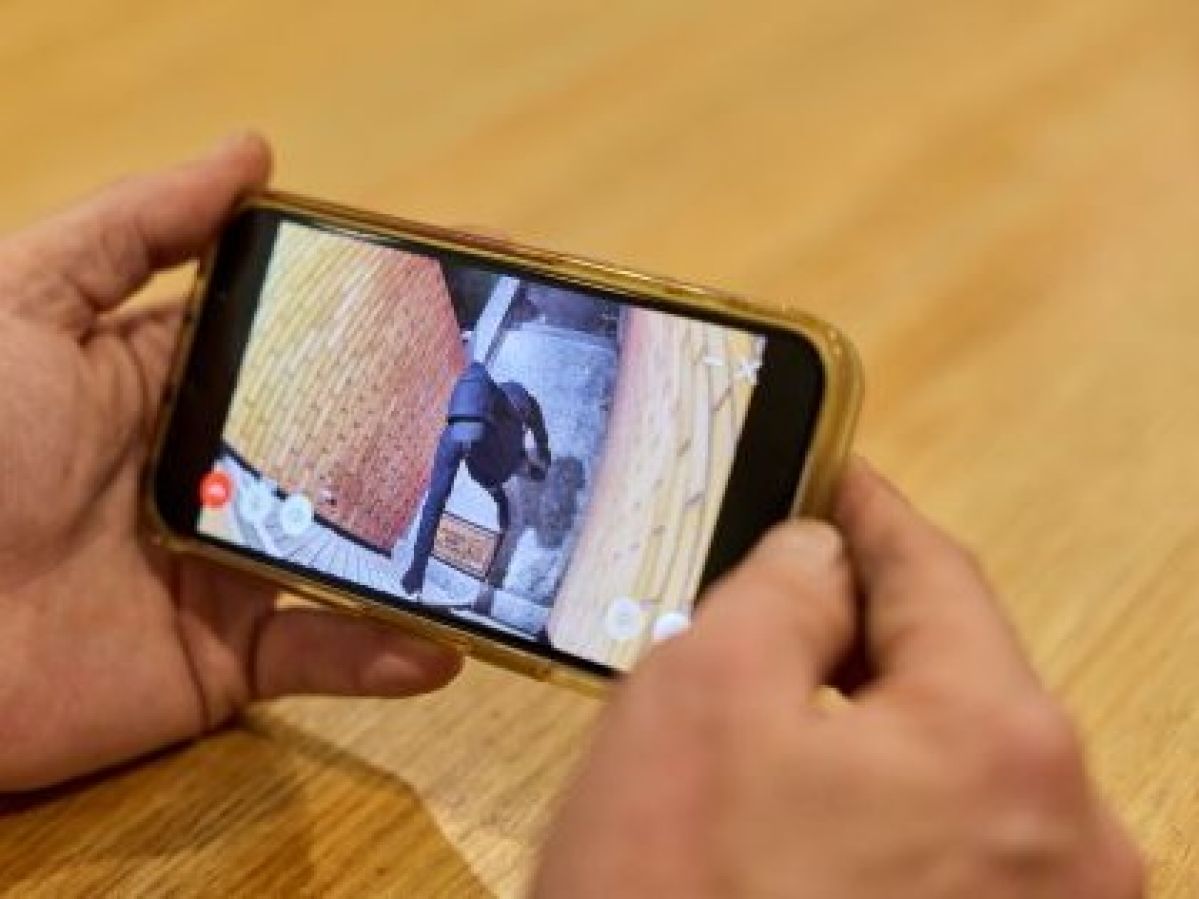 front door camera shows intruder.