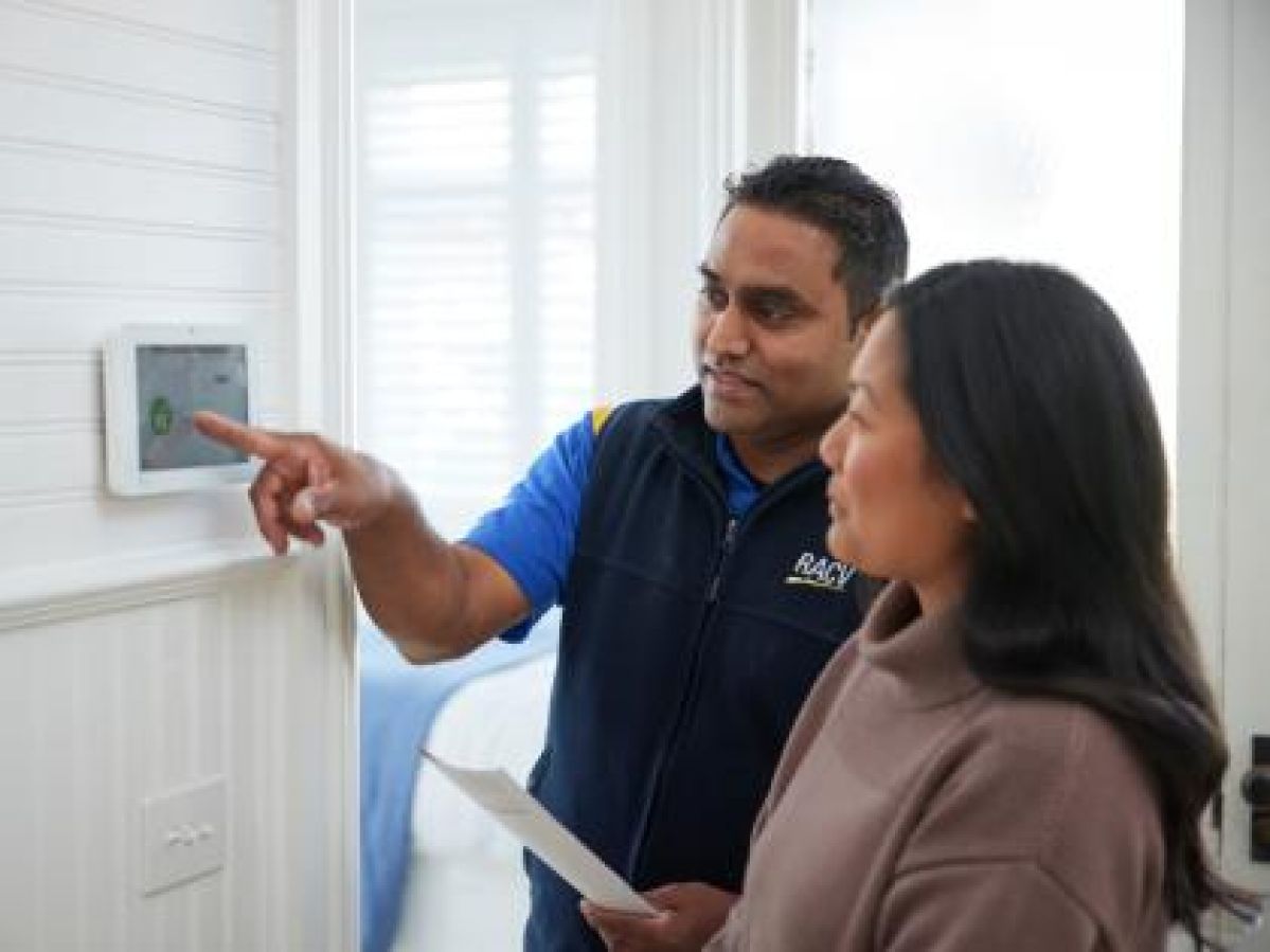 RACV Home Security completing a system installation.