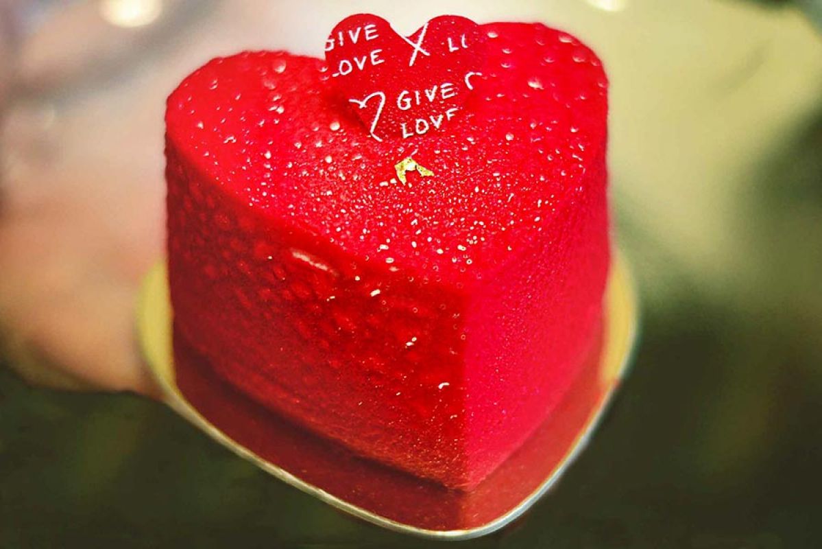 Heart-shaped dessert