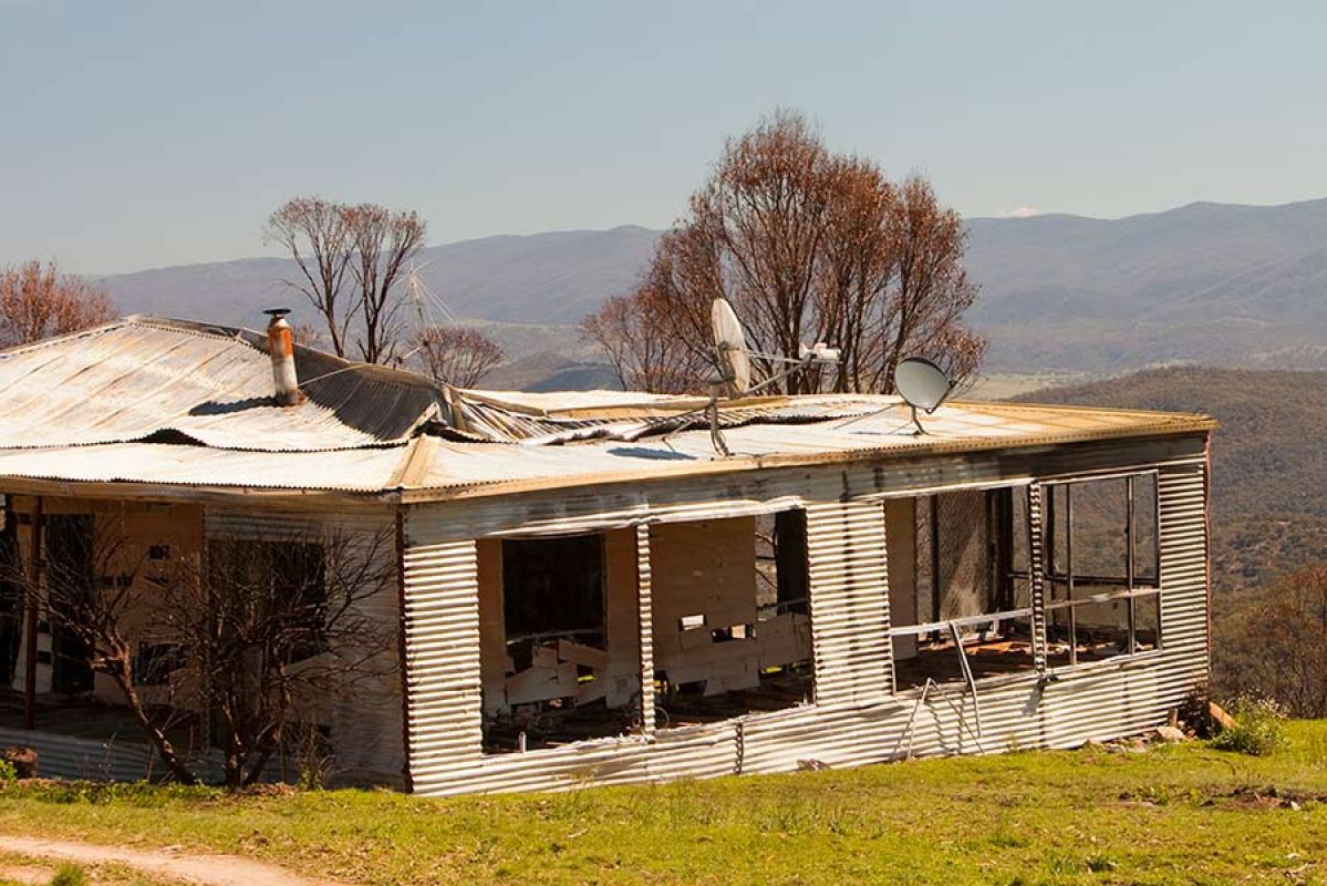 house affected by australian bushfires