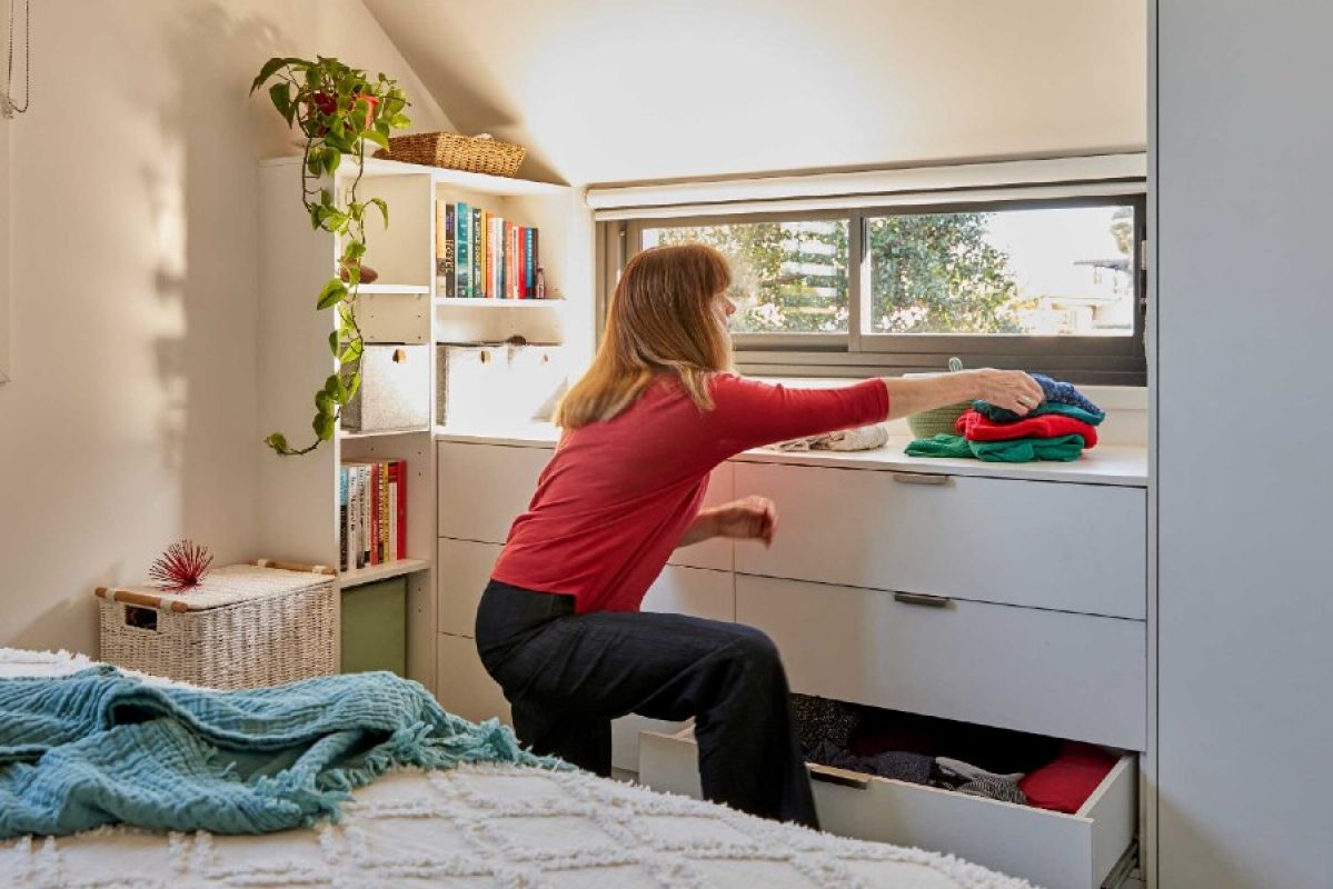 woman organising her closet