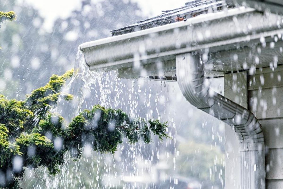heavy rain against a house