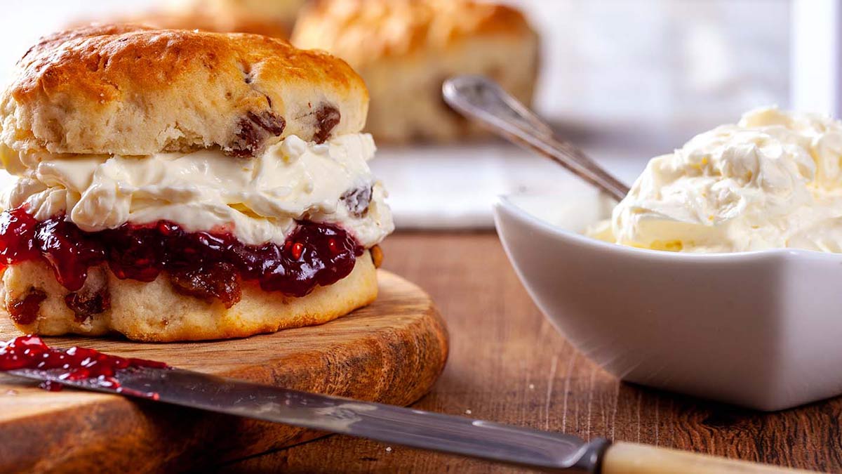 scones with jam and cream