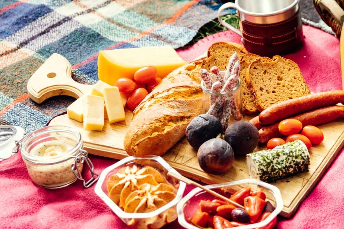 platter on picnic rug