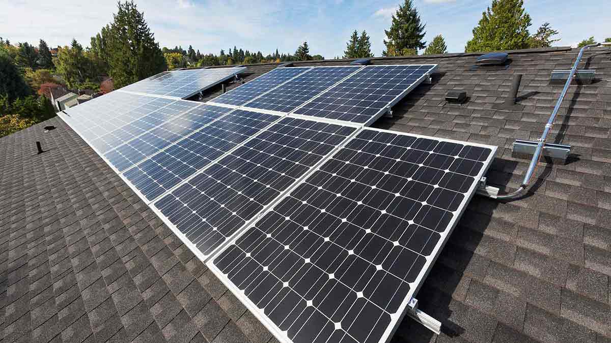 Photo of solar panels on roof
