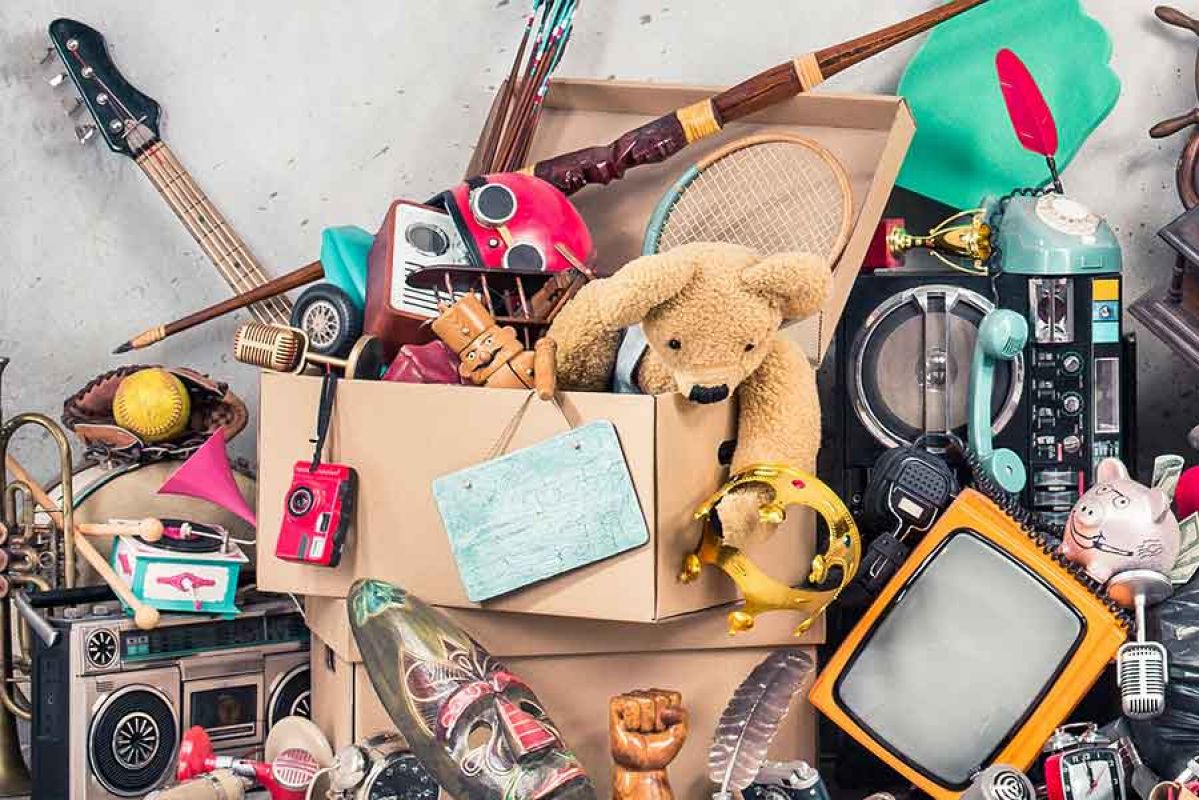 Pile of goods that can be upcycled and recycled