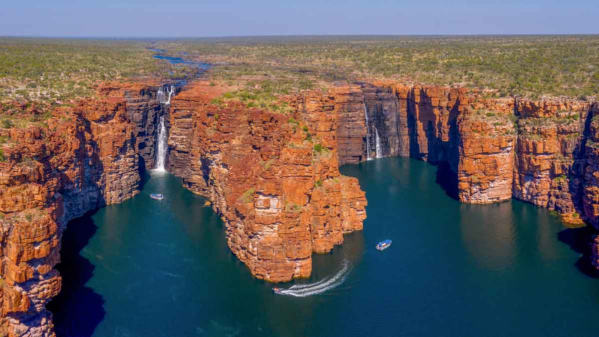 Take a spectacular Coral Expedition on a Kimberley Cruise around King George Falls. Image: Scenic 