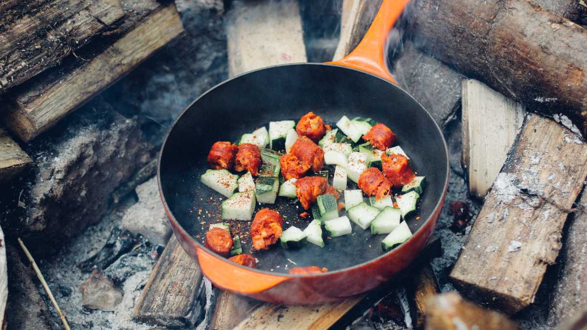 cooking vegetables for camping