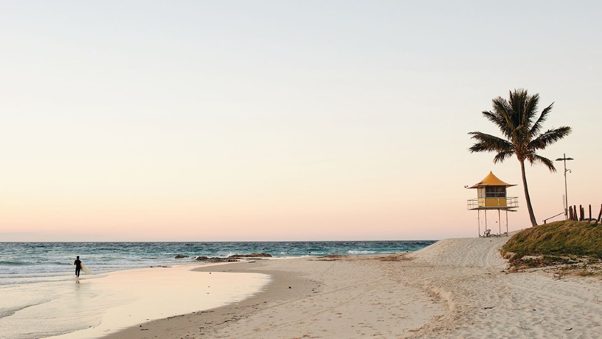 Surfer on the beach at Coolangatta