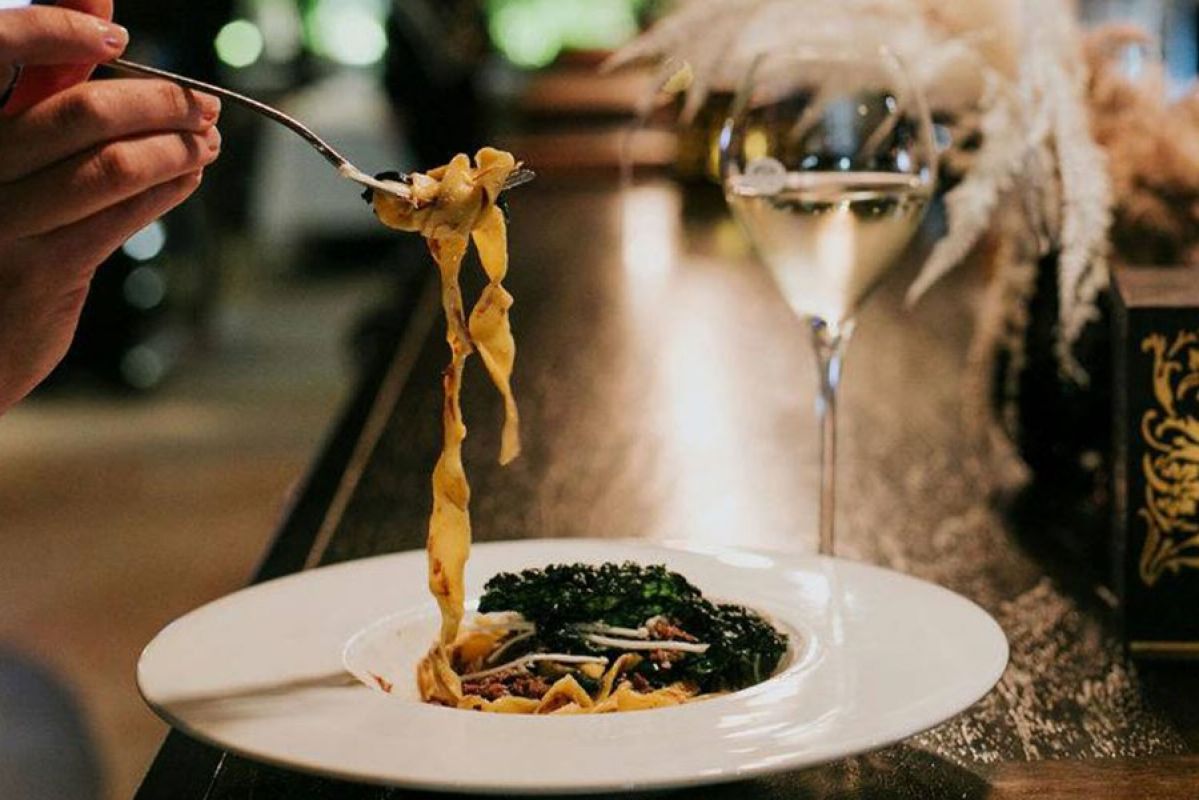 Pasta and wine at RACV Resort