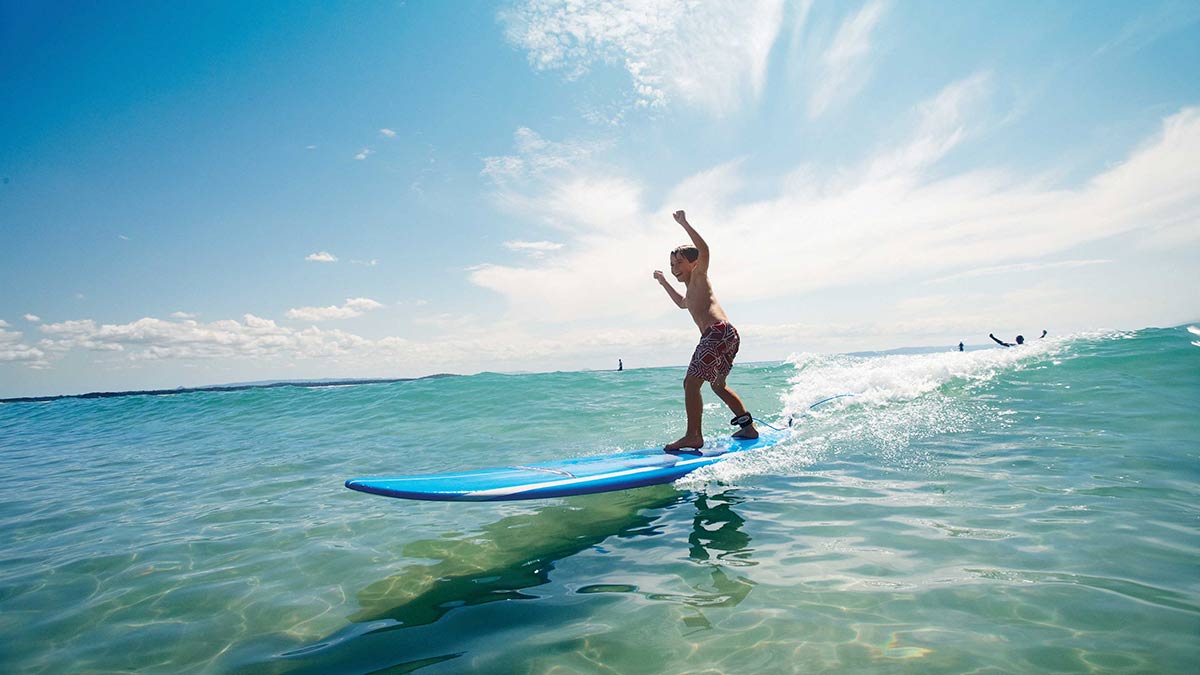 Child on surfboard