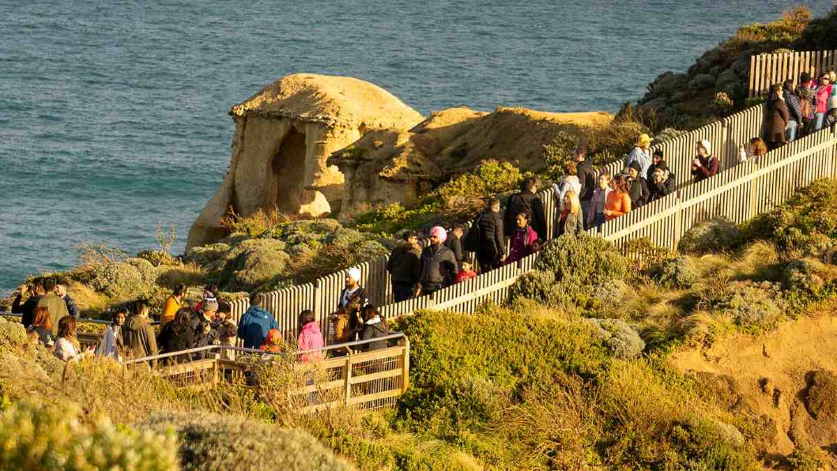 Tourists on Great Ocean Road