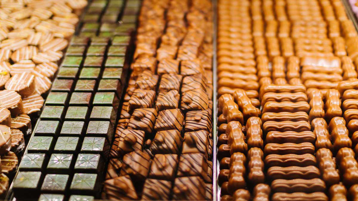 Close up of chocolate pieces
