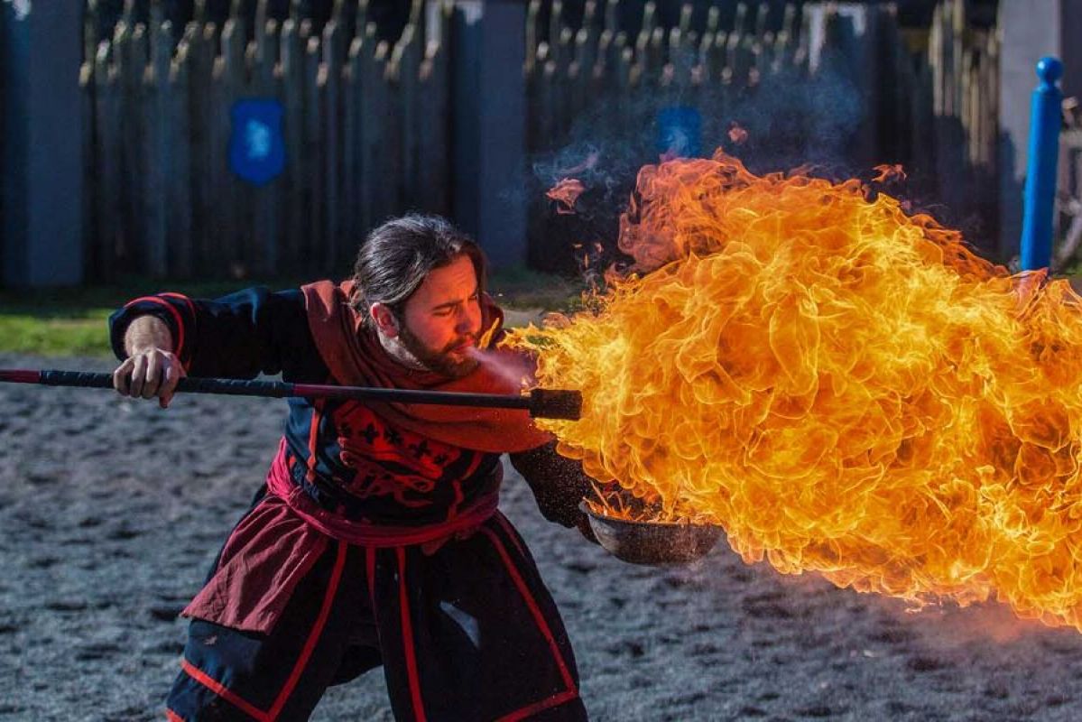 Fire breathing at Kryal Castle