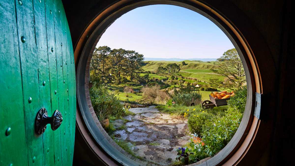 greenery and plants outside hobbit-hole