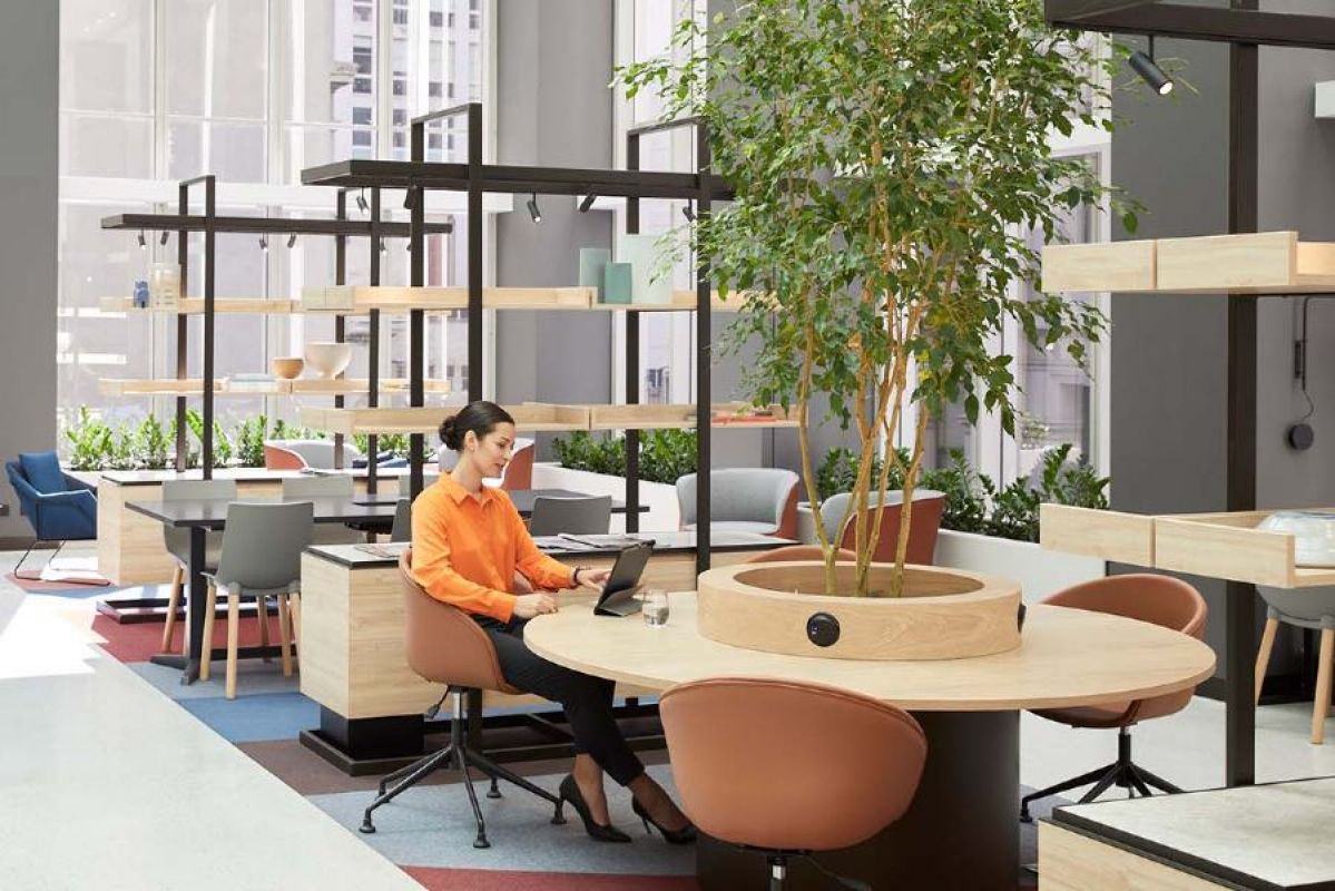 Business people at work inside RACV Business Centre