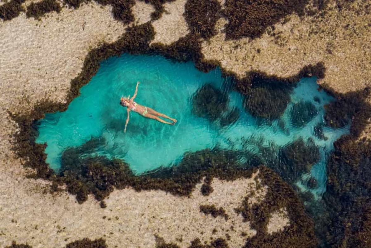 swimmer floating in little armstrong bay