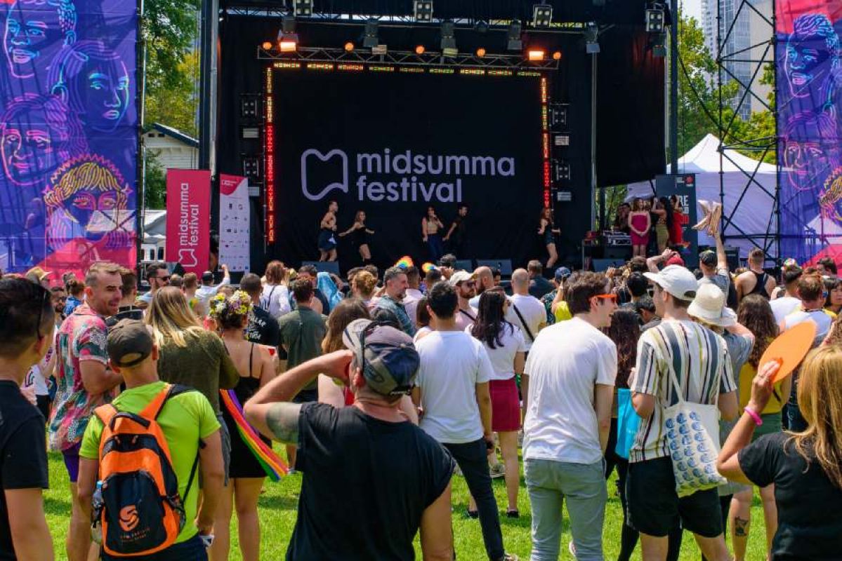Midsumma Melbourne stage with crowd