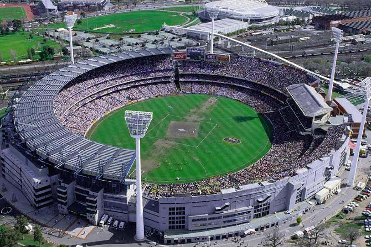 A packed Melbourne Cricket Ground (MCG) during a sports match