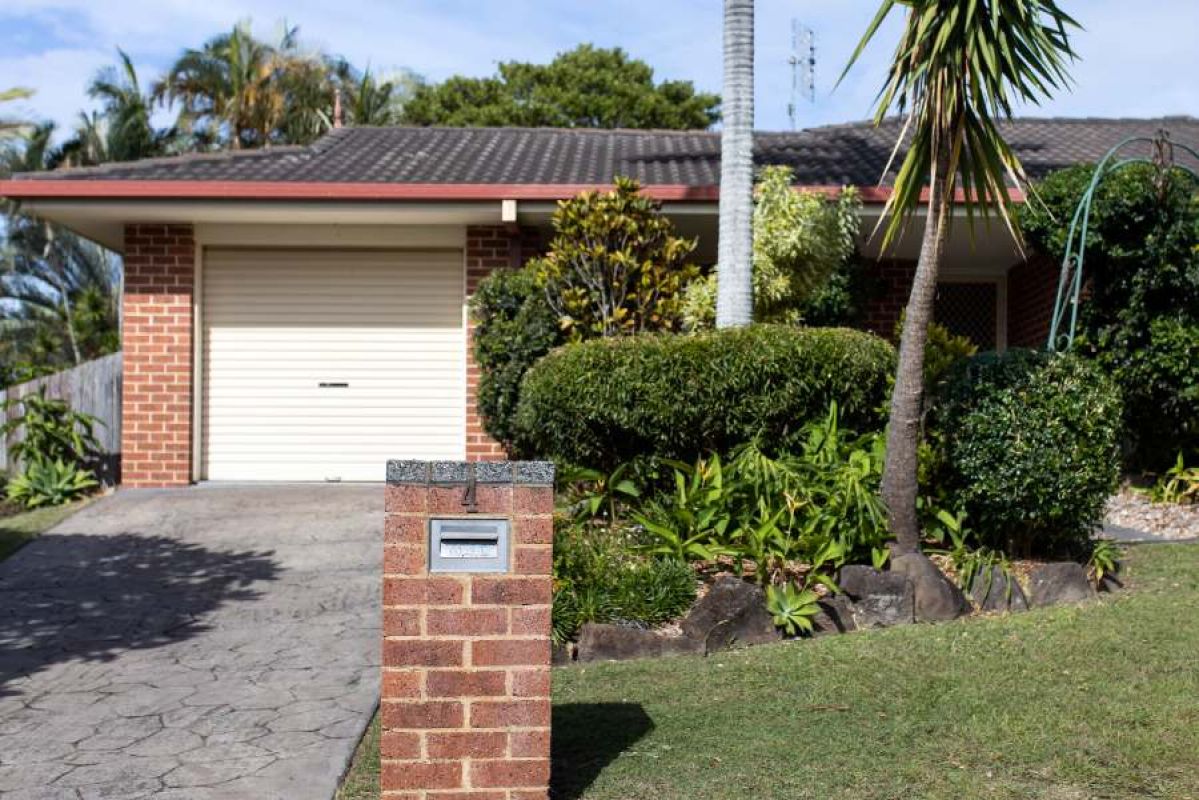 Australian home facade with garage door