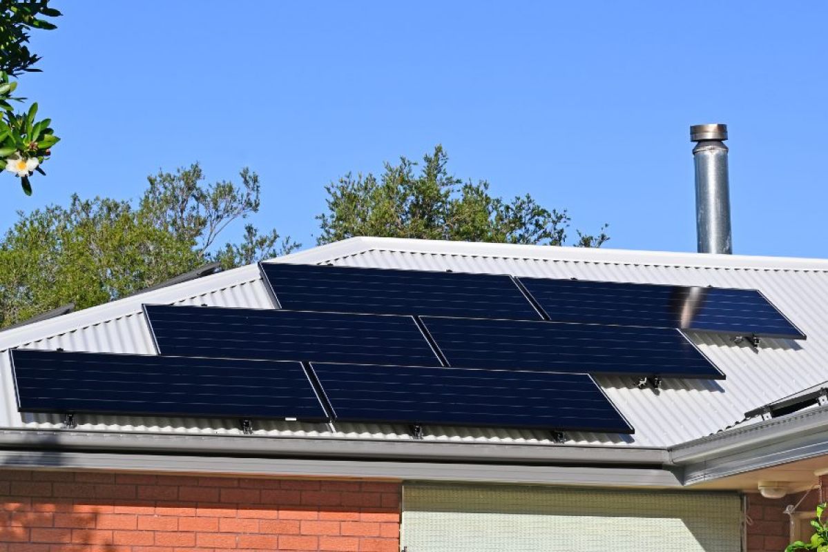 Australian home with rooftop solar panels