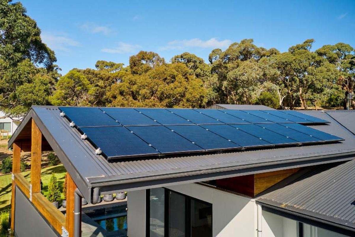 Solar panels on the roof of a house