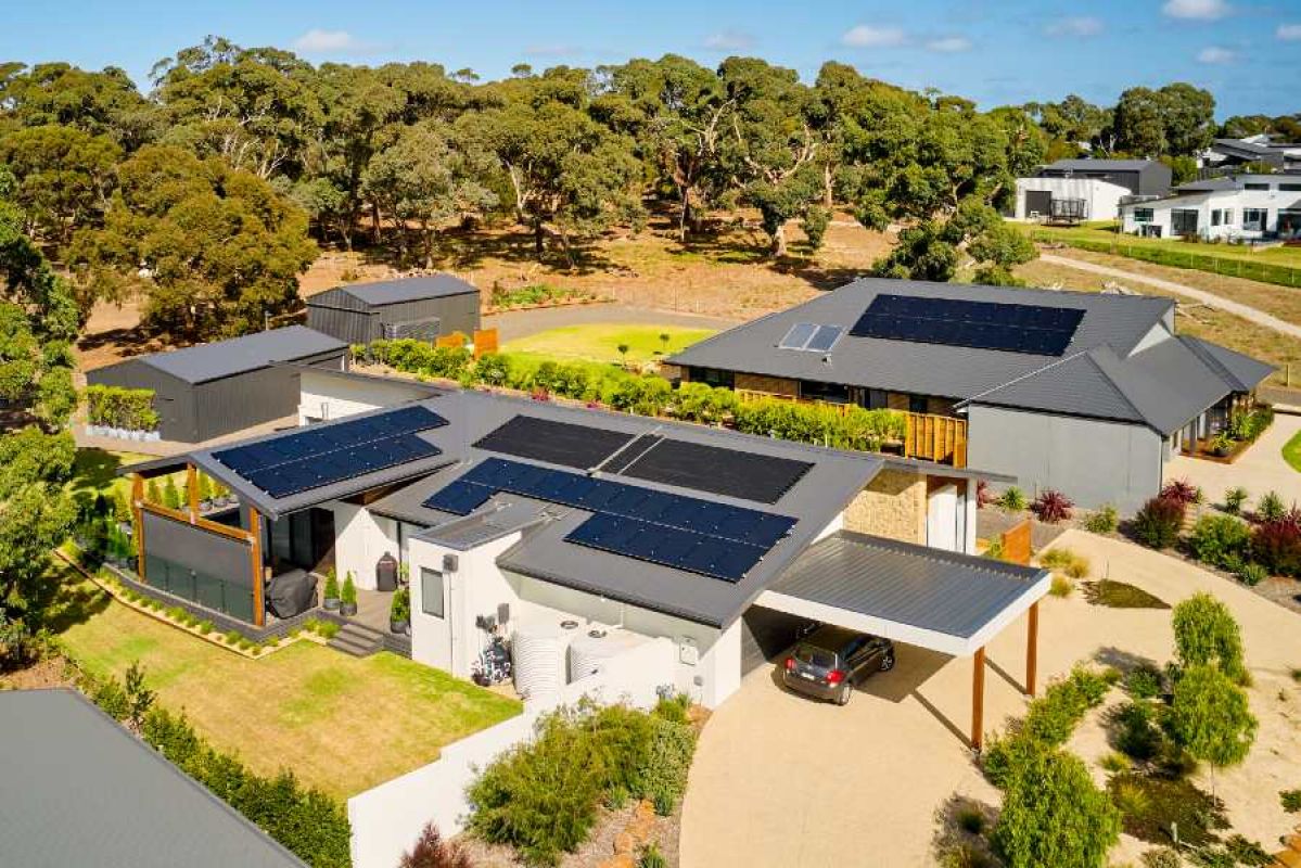 rooftop solar panels on modern Australian home