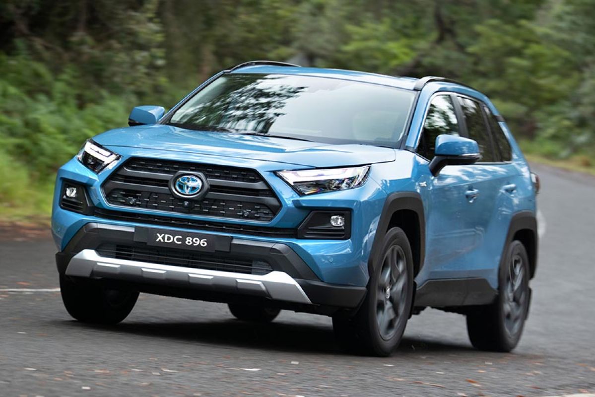 blue Toyota RAV4 Hybrid