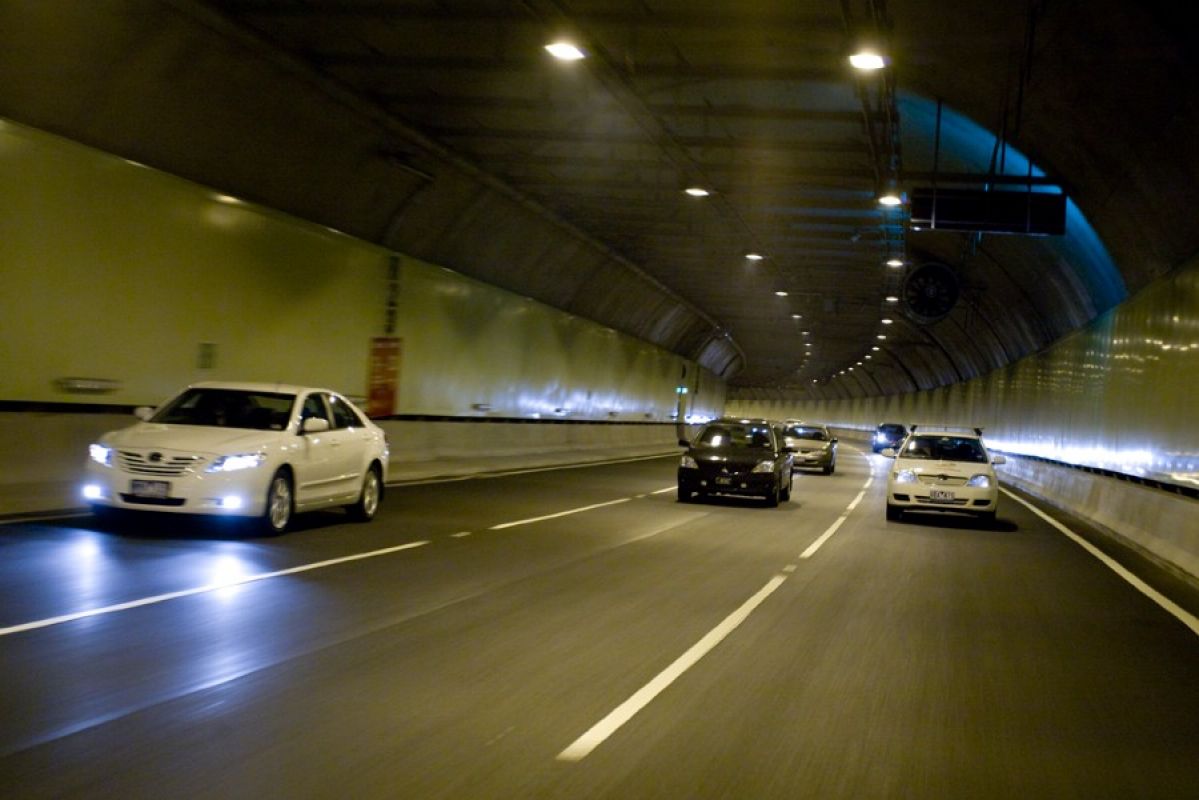 Cars travelling through one of the EastLink tunnels in Melbourne