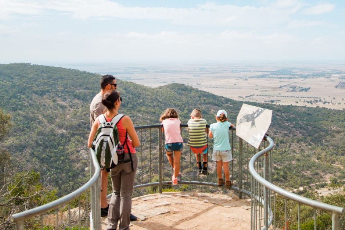 family at lookout point in the You Yangs