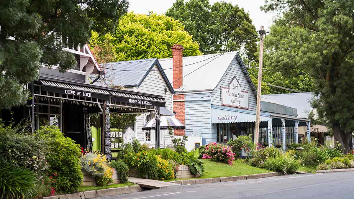 row of shops in country town