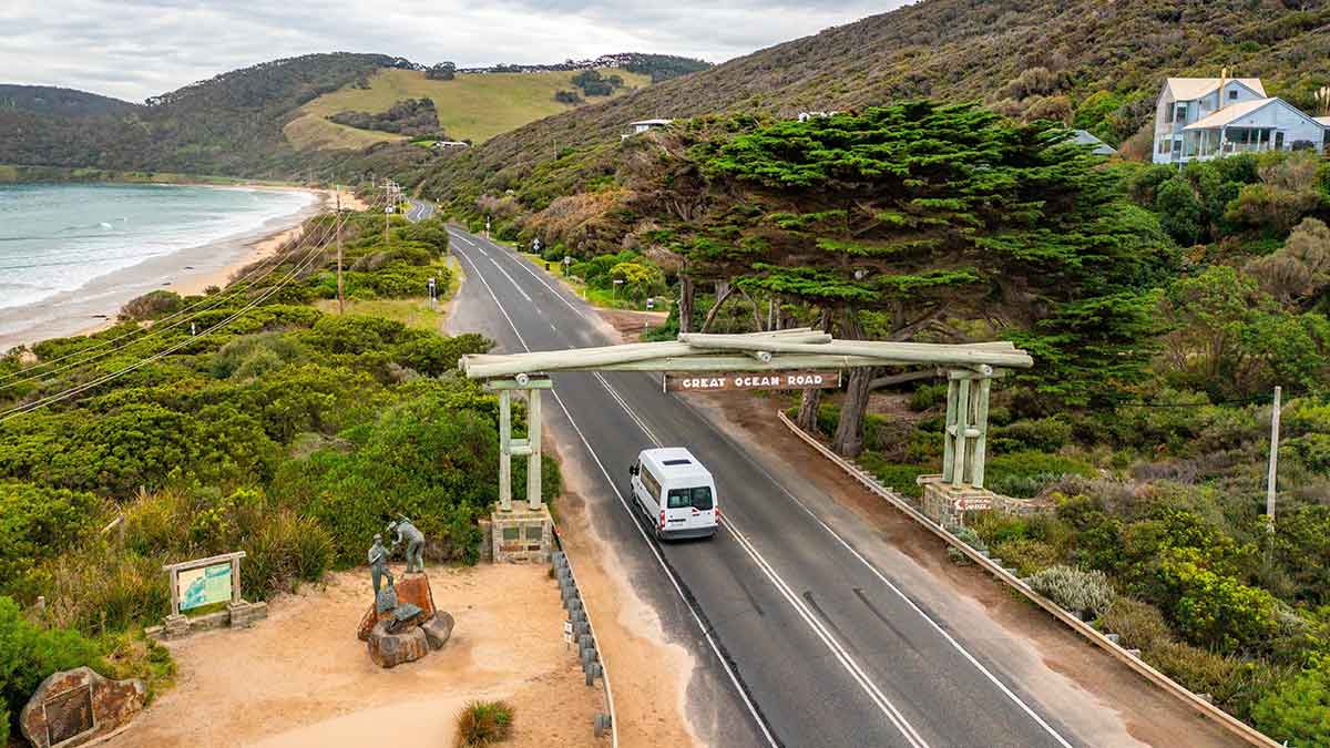 Entrance gateway to Great Ocean Road at Torquay