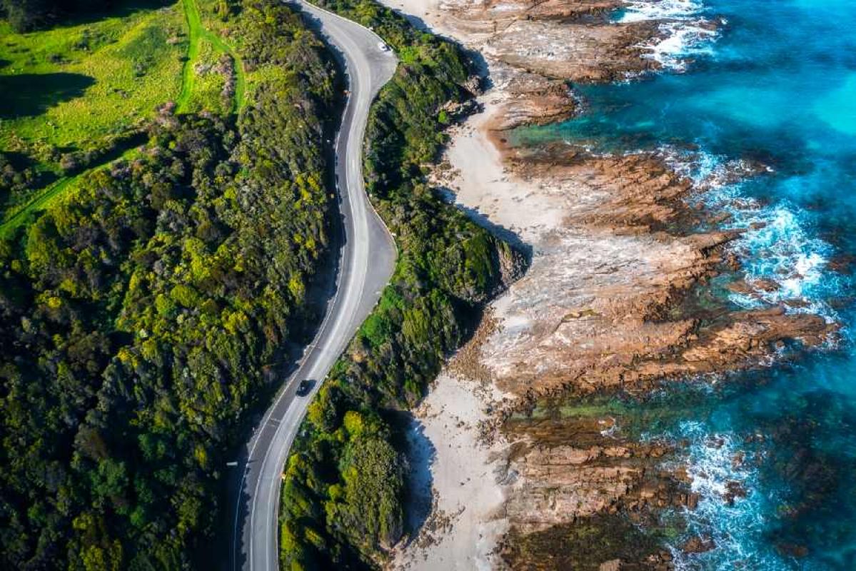 aerial view of Great Ocean Road