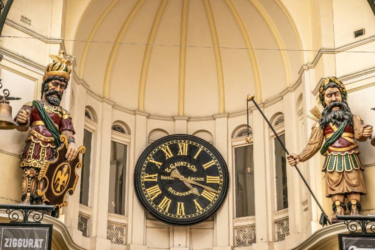 The mechanical giants, Gog and Magog, in Royal Arcade, Melbourne