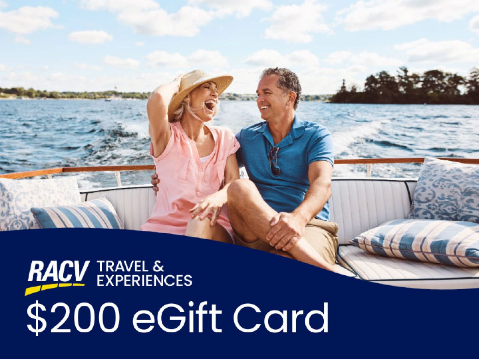 Elderly couple on a boat