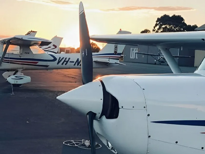 Parked aeroplanes on a tarmac