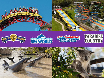 Village Roadshow logos and attraction images
