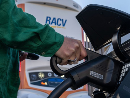 Man using electric charger.