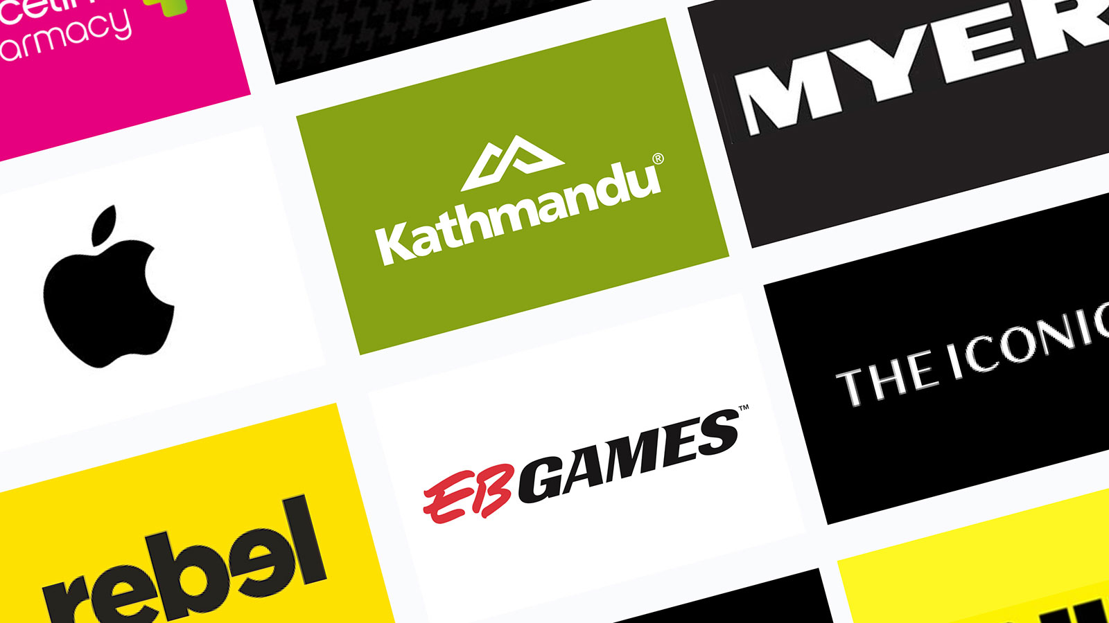 Multiple brand logos spread across the image.
