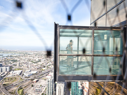 The extendable balcony of the Sky Deck.