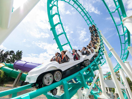 People on a rollercoaster in the Gold Coast.