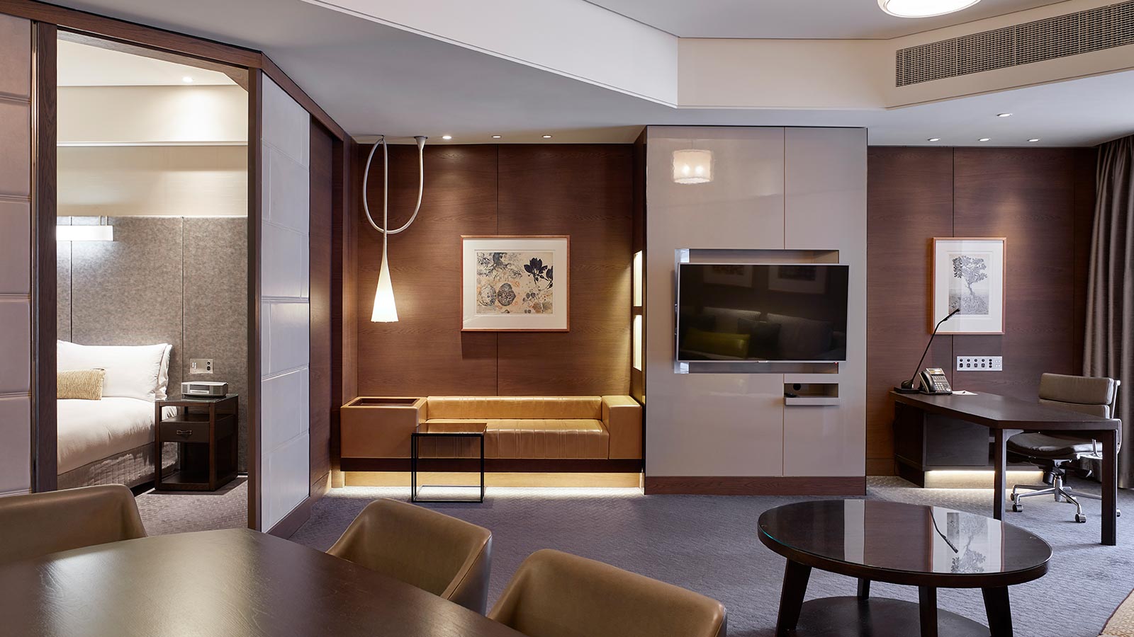 City club luxury suite living space.