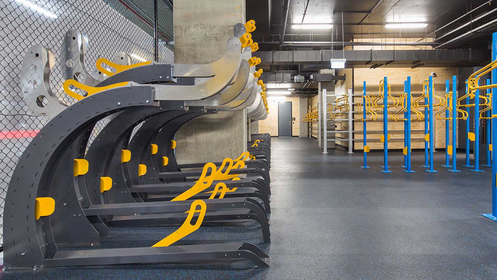 Bike racks at the RACV Mobility Hub.