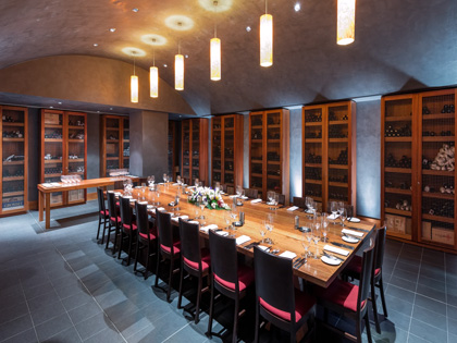 Wine Cellar set for a dinner
