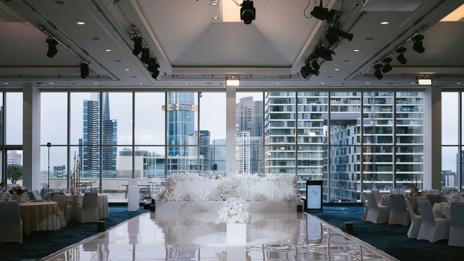 Level 17 set up for a wedding reception