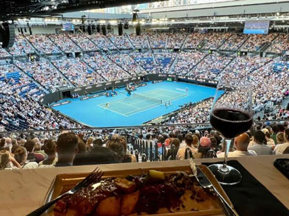View from the suite of the Australian Open. 