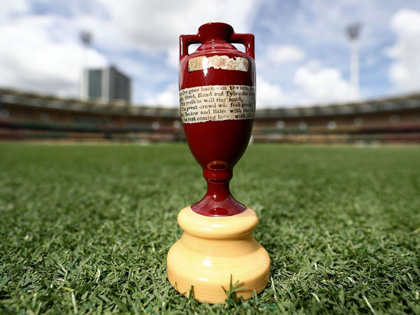 Ashes trophy on the grounds of the MCG.