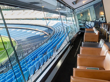 The jolimont suite overlooking the football field.